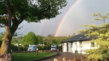 A rainbow over Hillcroft Park