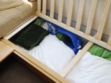 Softwood bed box lids are hinged to the back