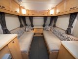Both lounges feature attractive upholstery in the twin-dinette five-berth 2010 Elddis Avanté 505