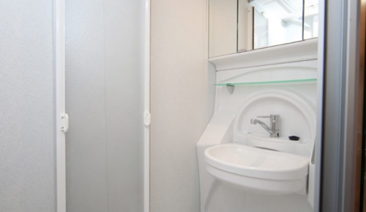 Small washroom has a shower with a bi-fold door 2010 Elddis Avanté 505: expert review
