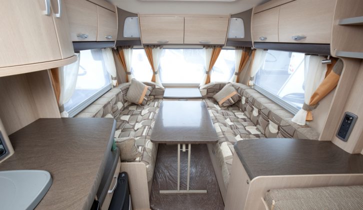 Headroom in the lounge drops to around 1.85m in the 2010 Sterling Eccles Moonstone reviewed by Practical Caravan's experts