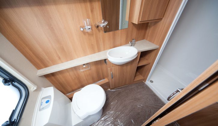 Washroom in the 2011 Swift Conqueror 645 review by the experts at Practical Caravan