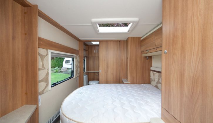 Island bed in the 2011 Swift Conqueror 645 review by the experts at Practical Caravan