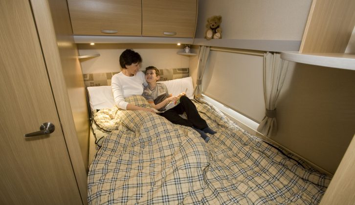 The 2009 Sprite Quattro FB bed, reviewed by the experts at Practical Caravan