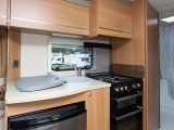 Kitchen in the 2011 Sprite Musketeer TD review by Practical Caravan magazine