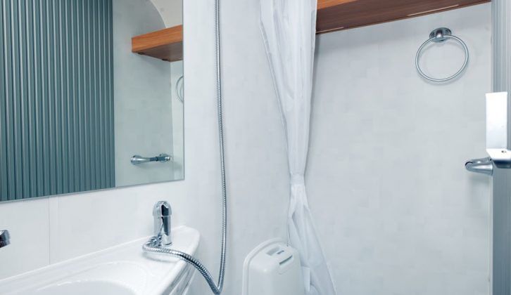 Washroom in the 2011 Sprite Musketeer TD review by Practical Caravan magazine