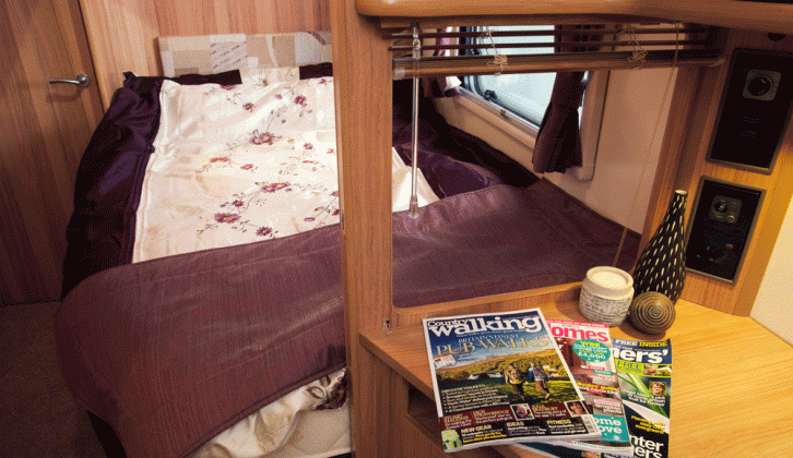 2011 Bailey Pegasus II Verona has good lighting over the fixed-bed in this end-washroom single-axle tourer – read Practical Caravan's expert review, verdict, specs, prices and rivals to consider