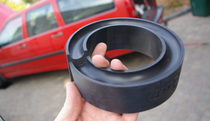 Grayston Rubber Coil Spring Assister before fitting