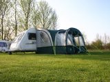 The SunnCamp Paramount 260 is a two-piece large porch awning