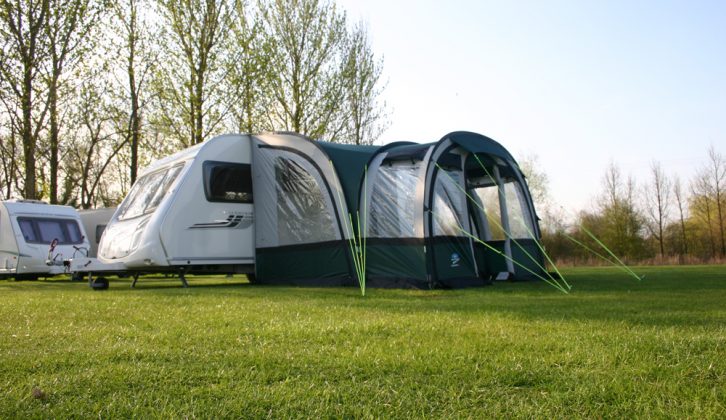 The SunnCamp Paramount 260 is a two-piece large porch awning