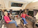 Thanks to the optional sunroof, the front lounge is light and airy in the 2012 Sterling Eccles Sport 544 SR, Practical Caravan's Tourer of the Year Award-winner