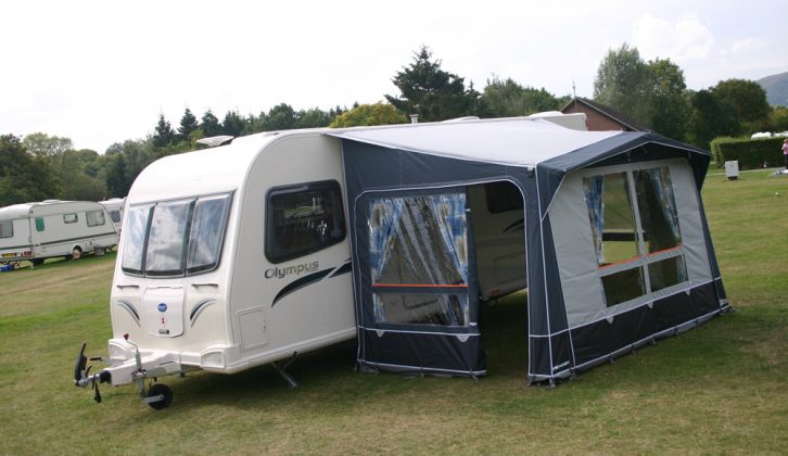 Inaca's Mercury 360 is a large porch awning, ideal for short caravanning breaks