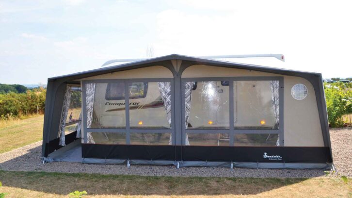 An awning on a campsite