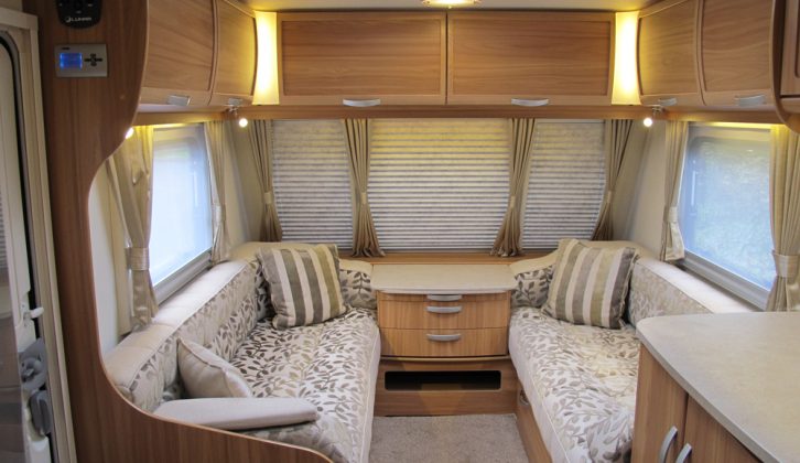 The front lounge of the 2013 Lunar Delta RS, reviewed by Practical Caravan