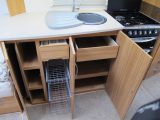 The kitchen of the 2013 Lunar Delta RS, reviewed by Practical Caravan