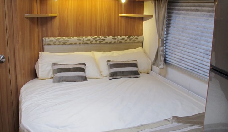 Rear bed of the 2013 Lunar Delta RS, reviewed by Practical Caravan