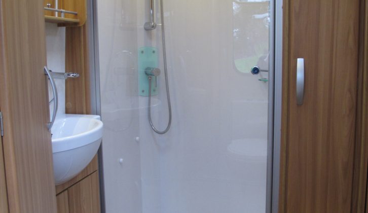 Spacious, well equipped shower cubicle