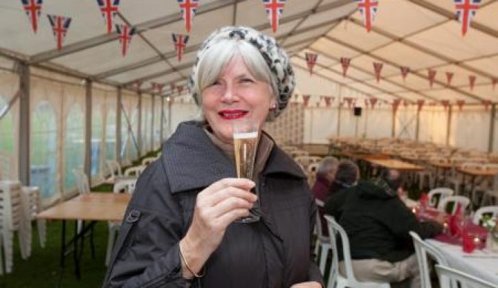 Claudia Dowell at the Practical Caravan Reader Rally at Stowford Farm Meadows in North Devon, which is from 2-5 May in 2014