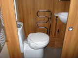 Washroom in the 2013 Swift Conqueror 645, reviewed by Practical Caravan
