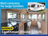 The best caravan for large families in our 2014 awards was the Coachman Vision 570/6