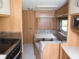 Kitchen and dinette in the Lunar Quasar 564 reviewed by Practical Caravan's experts