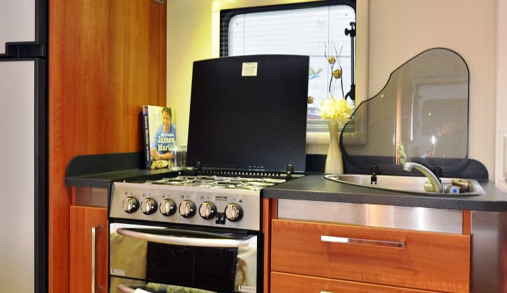 The Inos is generous with equipment and storage space in the nearside kitchen. However, there is little work surface and there is no dish drainer