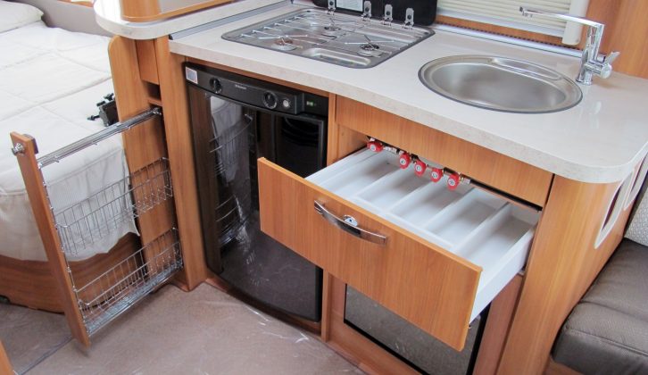 Storage options in the cramped galley were already at a premium, but the oven fitted to satisfy the British market eats into usable stowage space