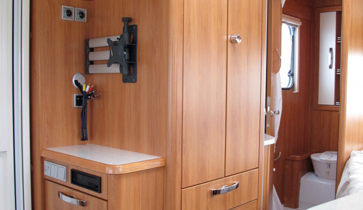 There are plenty of clever storage solutions thoughout the Hymer
