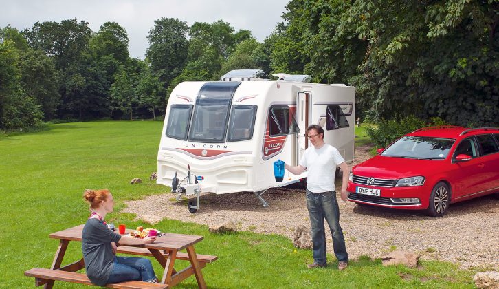 Bailey's Unicorn II Valencia pictured at Brook Lodge Camping and Caravan Park in Bristol