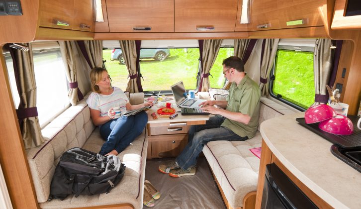 Six lockers offer plenty of storage space in the comfortable lounge