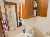 The washroom layout works well, with plenty of space for storing a number of toiletries, but many of them will be concealed behind the cupboard door