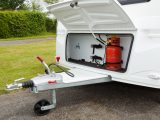 As an entry-level budget caravan, the Altea is not fitted with a stabiliser. A gas strut lifts the door out of the way to ease access to the front locker