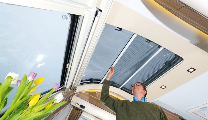 The Adora's sunroof can be opened to let in the air, and also has its own blind and flyscreen