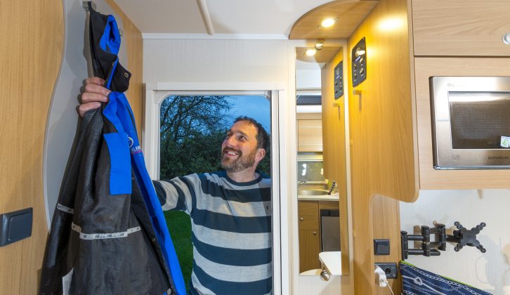 That massive wardrobe isn't the only place you can hang clothes in the Compass Corona 462, say Practical Caravan