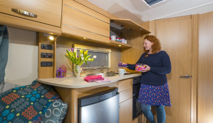The Compass Corona 462 kitchen has plenty of space, a deep sink and smart fittings – even if the cooker controls could be better sited.