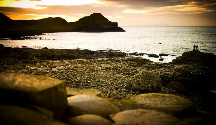 Visit Northern Ireland in your 'van and take in glorious sights like this – the Giant's Causeway at sunset