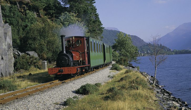 Ride a steam engine, puffing along the 14-mile Ffestiniog and Welsh Highland Railway, on your holidays in Wales