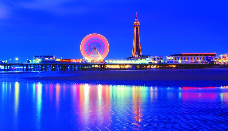 Visit Blackpool at night to see this famous seaside resort lit up