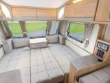 Lounge bed in the 2013 Coachman Amara 580/5 review, Practical Caravan's Small Family Caravan of the Year in 2013