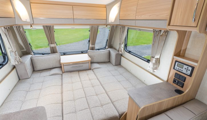 Lounge bed in the 2013 Coachman Amara 580/5 review, Practical Caravan's Small Family Caravan of the Year in 2013