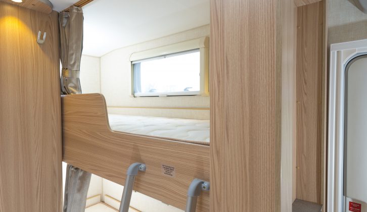 Bunk beds in the 2013 Coachman Amara 580/5,  Practical Caravan's Small Family Caravan of the Year in 2013