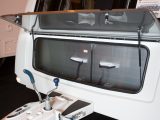 The Avanté's gas locker opening at the front of the caravan is wide, but the lid doesn't lift high
