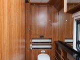 The well-equipped washroom in the Dethleffs Nomad 560 SB feels upmarket and there's bags of storage