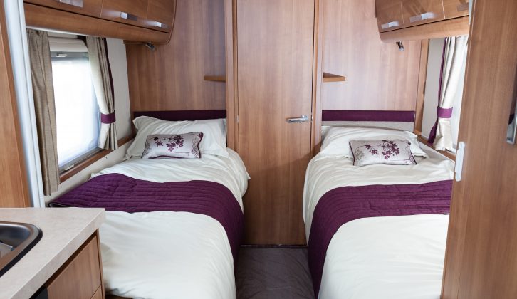 The Affinity 574's twin beds are good lengths, according to the review team at Practical Caravan