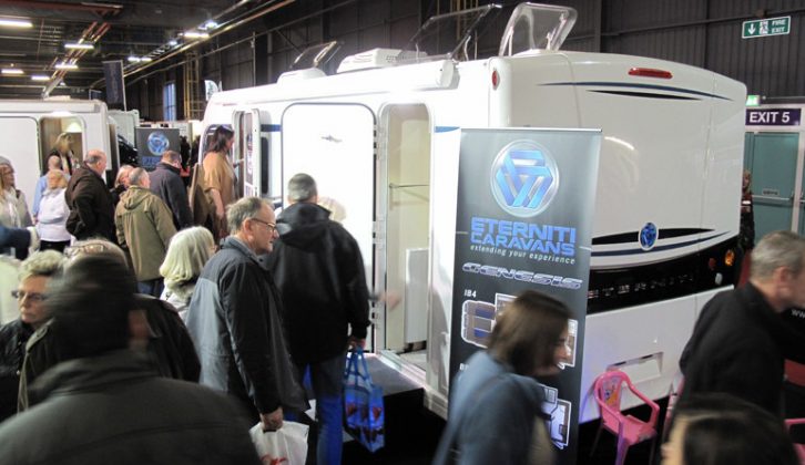 The Eterniti Caravans stand drew big crowds at The Caravan & Motorhome Show in Manchester in 2013
