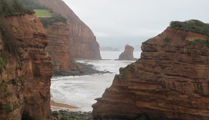 On your caravan holidays in South Devon, go and see the red rock Triassic cliffs near Sidmouth, visible where the Jurassic stone has eroded away