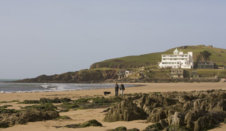 During caravan holidays at campsites in Devon, unwind with a stroll along the pretty shoreline when you visit Burgh Island on foot during low tide or riding on the quirky sea tractor