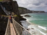 Wonderful views of the Antrim coast are the reward for those willing to walk along the Carrick-a-Rede rope bridge, suspended 80 feet above the sea, on their caravan holidays in Northern Ireland, maybe inspired by Game of Thrones