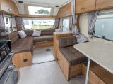 Practical Caravan's reviewers liked the Sprite Quattro EW's loose-fit carpets, soft furnishings and optional sunroof, which most people buying the caravan will want