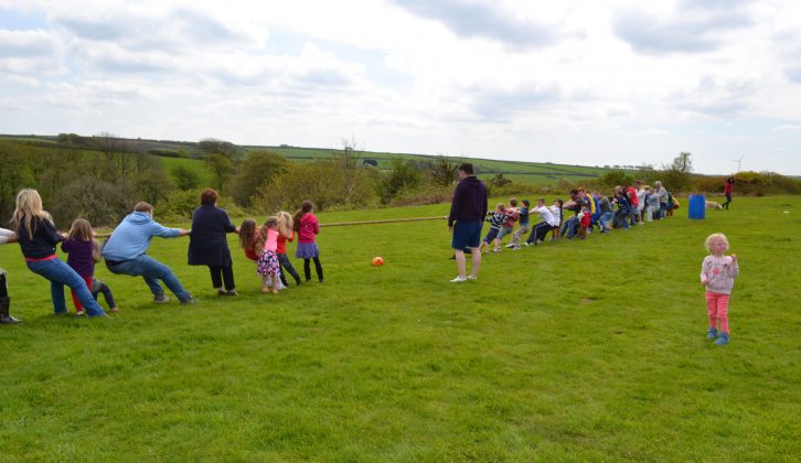 Everyone rallied together to battle it out in the tug'o'war as part of the sports day fun
